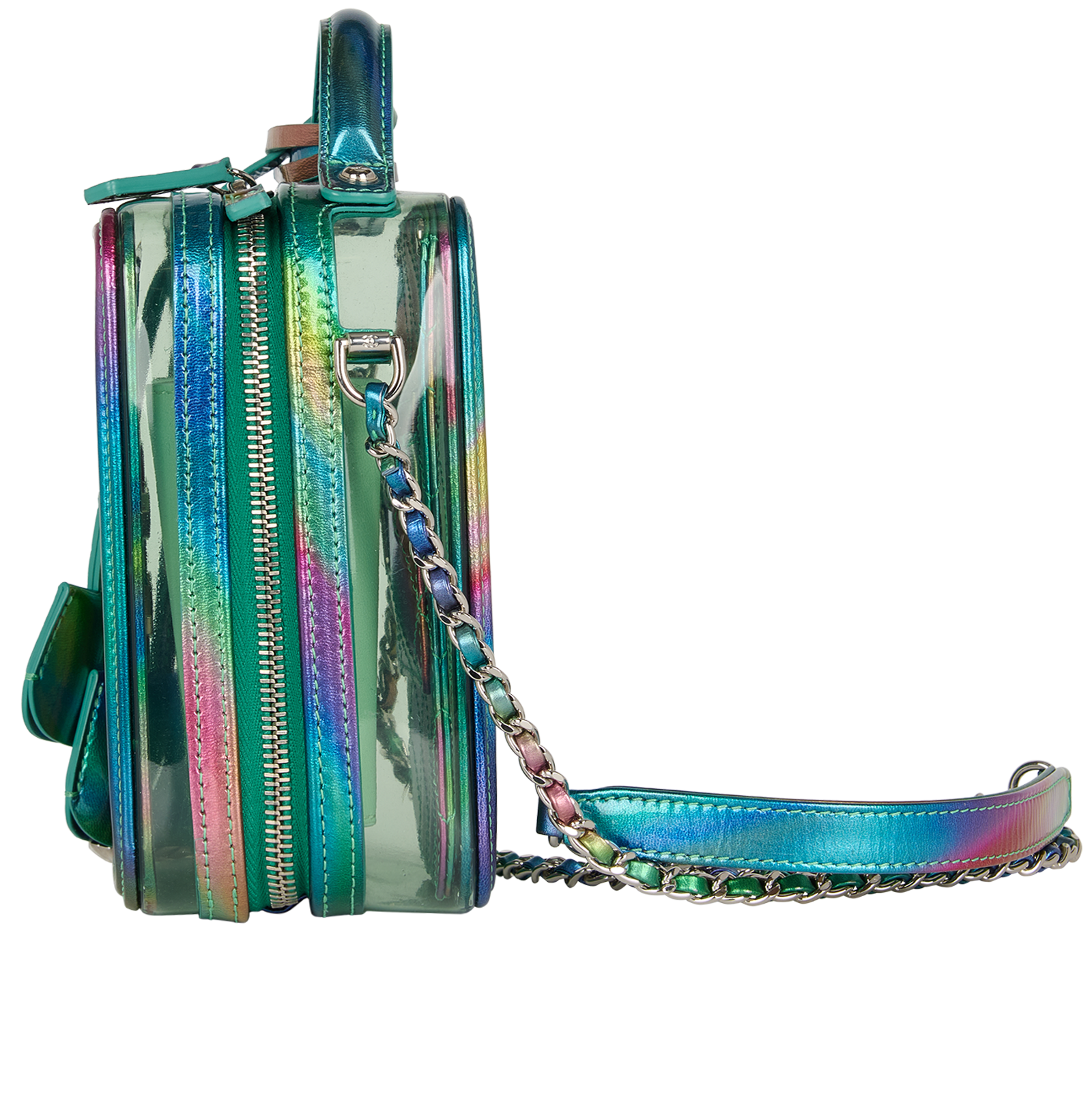 Iridescent Vertical Vanity Case, &pound;2,300, Handbags, Blue/Green, PVC, Bottom view